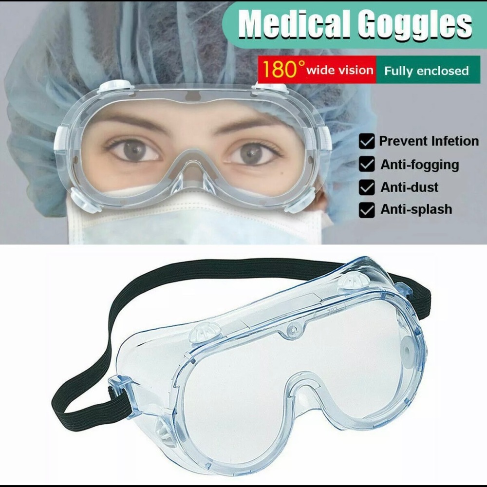 Safety Goggles Glasses Clear Lens Eye Protection
